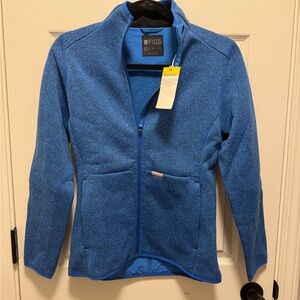 Figs Light Blue Heather Full-Zip Fleece Jacket
